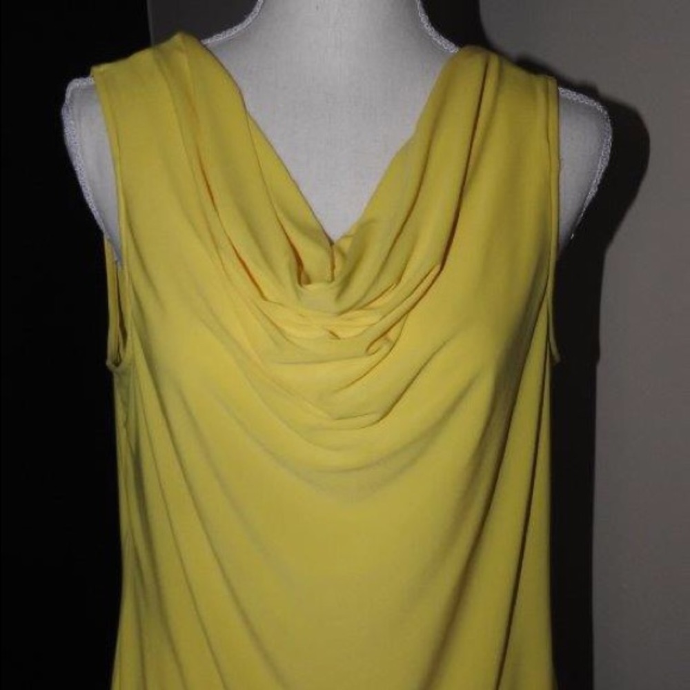 Tahari Yellow Sleeveless
